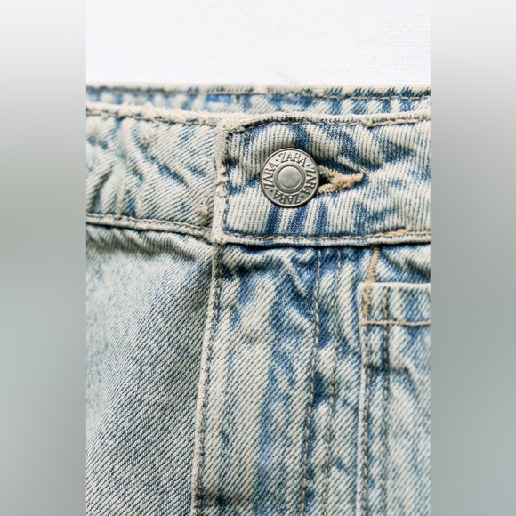 ZARA NWT DENIM CARGO SKIRT TRF - Picture 9 of 11